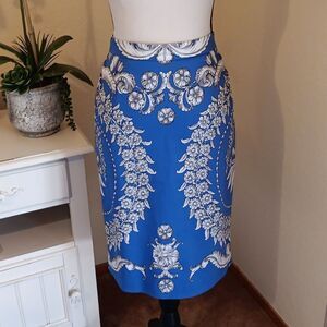 Baraschi For Anthropoligie GILDED Estate Pencil Skirt.